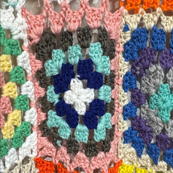 Fox Sweaters Colorful Crochet Patchwork Boho Ethnic Gypsy Cardigan New large - Picture 5 of 6